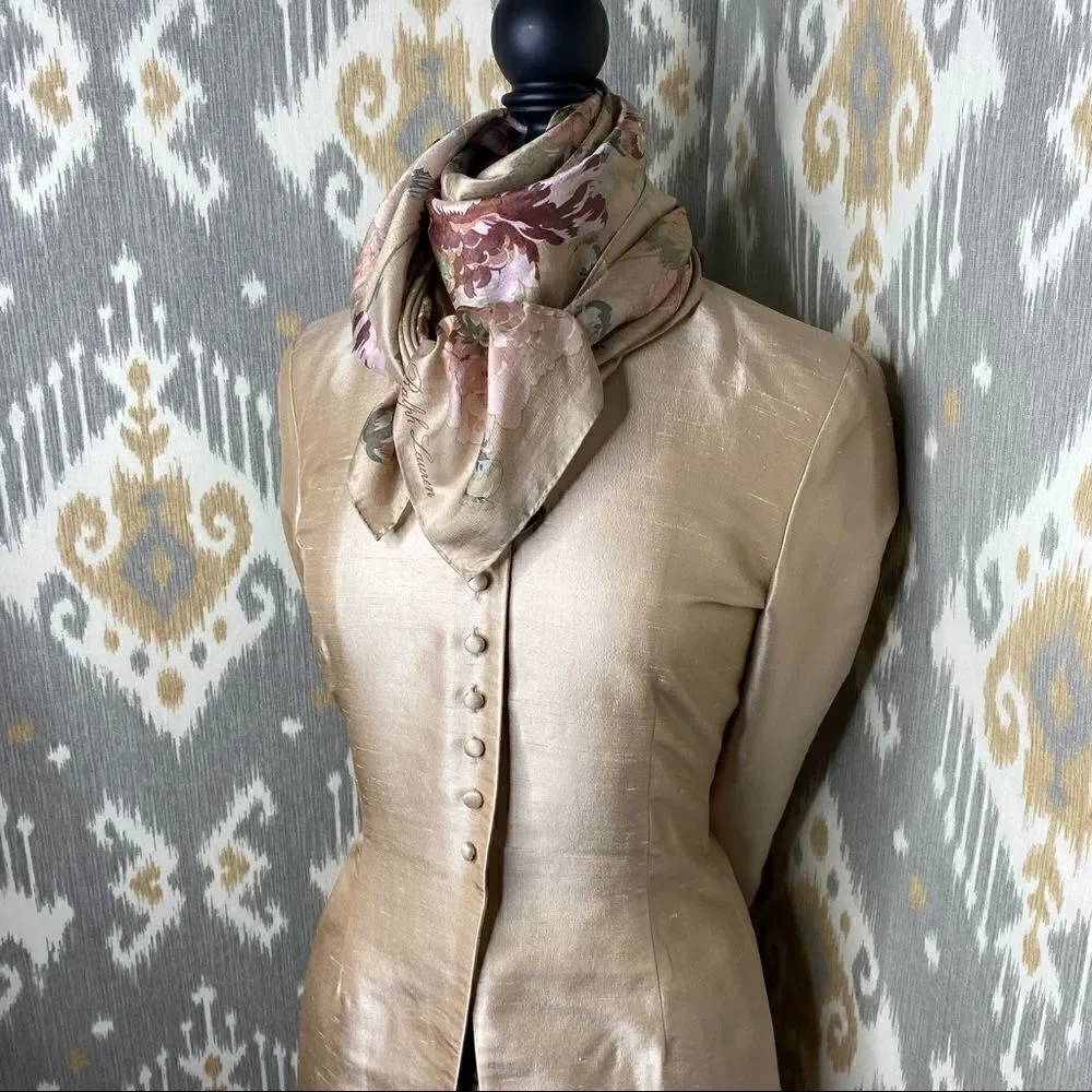 Ralph Lauren Golden Silk Dupioni Nehru Tunic Cocktail Jacket - Picture 5 of 16